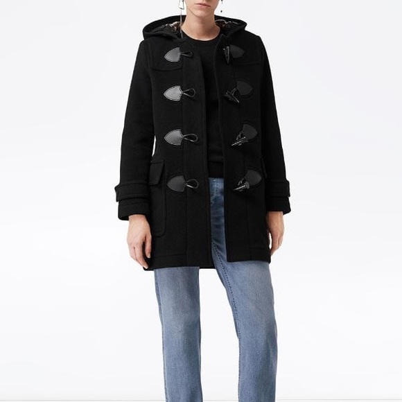 Burberry Jackets & Blazers - 💕x3HP💕Burberry Black Wool Blend Duffle Coat